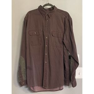 LL Bean Shirt Button Up Canvas Long Sleeve Double Forearm Vintage Men’s XL